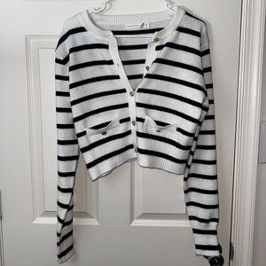 Altar'd State Monochrome Striped Cardigan
